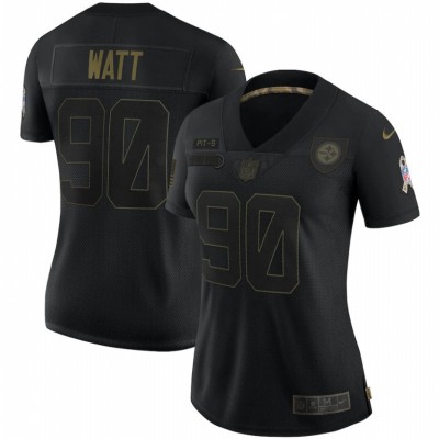 Pittsburgh Pittsburgh Steelers #90 T.J. Watt Nike Women's 2020 Salute To Service Limited Jersey Black